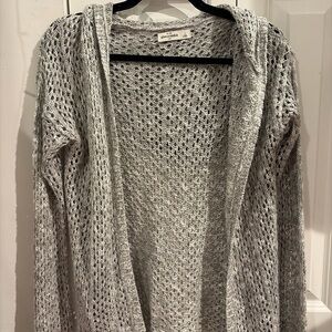 Abercrombie & Fitch Light Gray Open-Knit Women's Cardigan